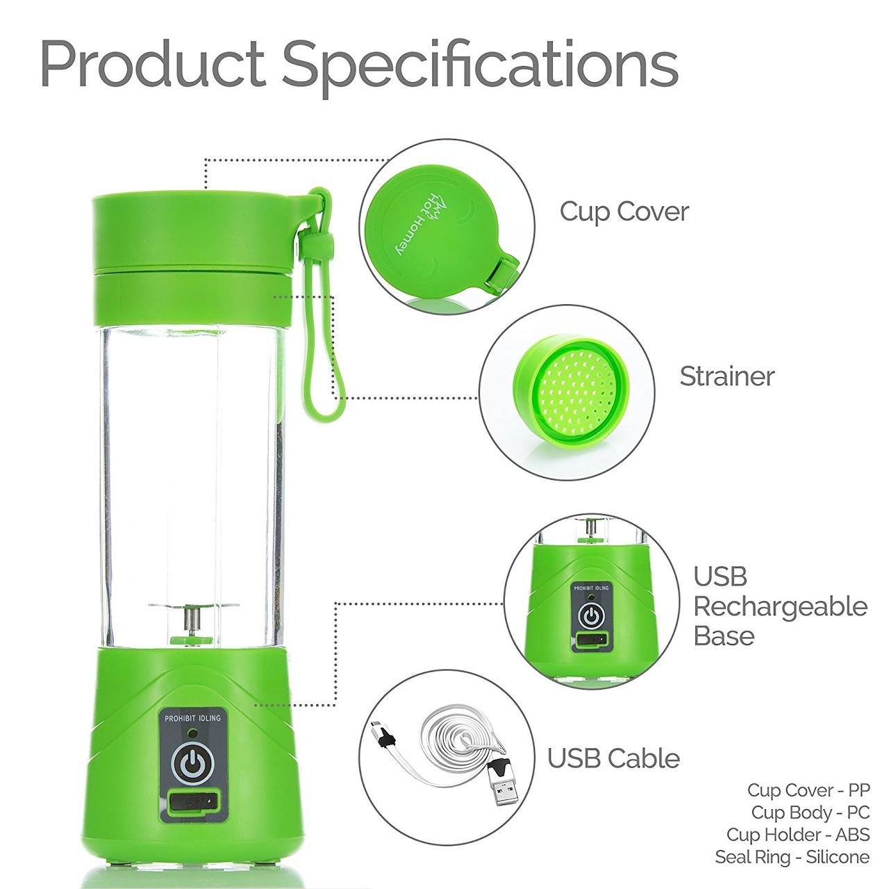 Kaxile - Prenosivi Smoothie blender (smuti, smudi) - Slika 4