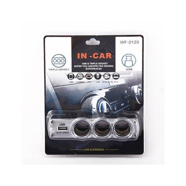 3u1 Utičnica za Auto-upaljač i 1xUSB Port - Slika 2