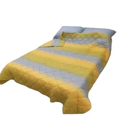 Komplet Štep francuski ležaj Mikrofiber Plavo/Zuti - Slika 2